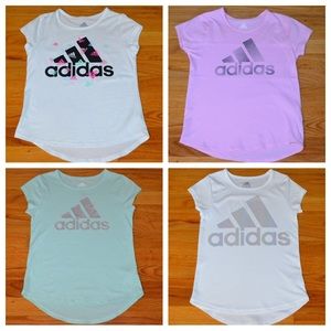 Youth girls Adidas logo shirts, size S 7/8